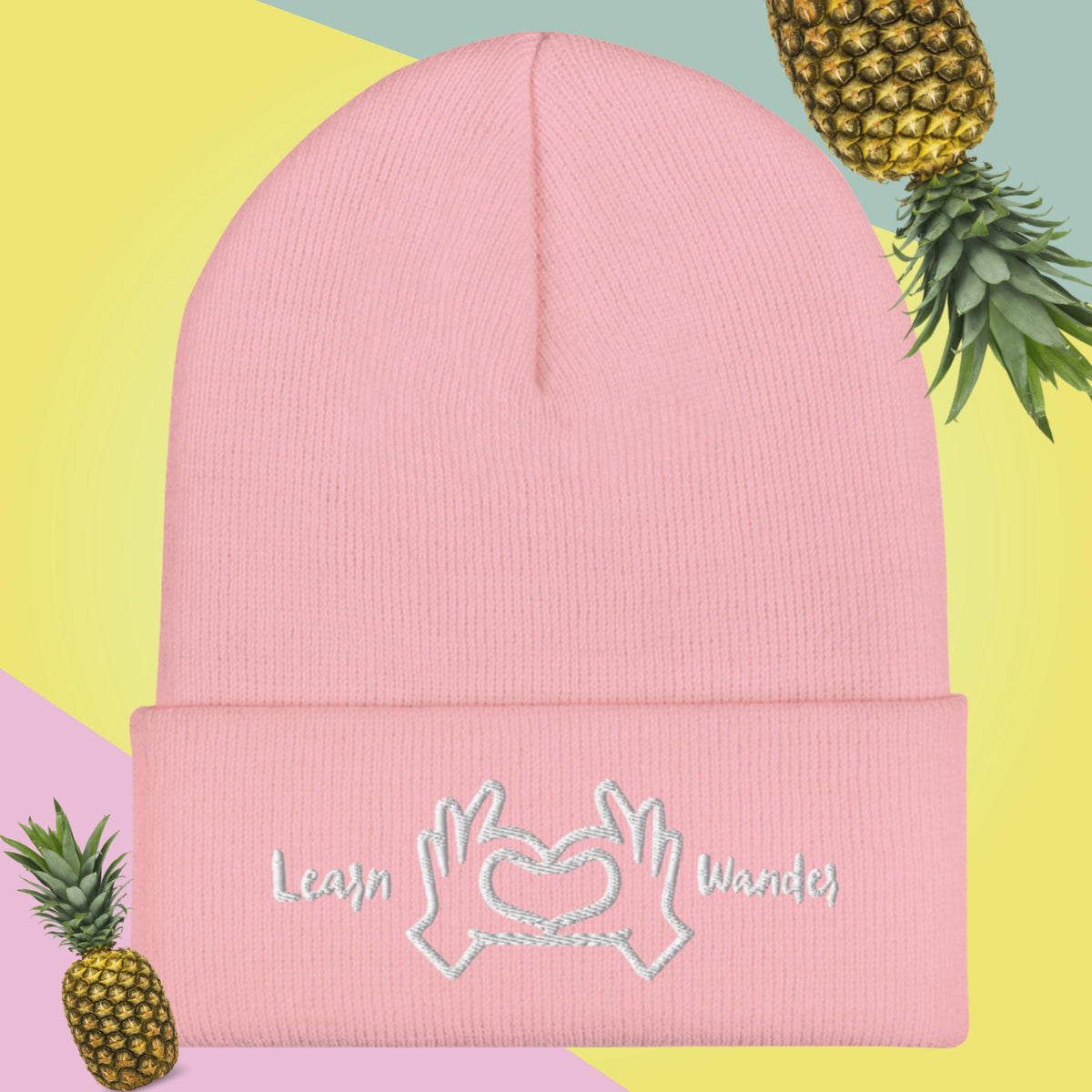Learn, Love, Wander Beanie: Embrace Life's Journey CloudHeadCrafts