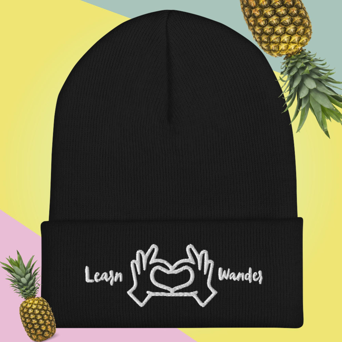 Learn, Love, Wander Beanie: Embrace Life's Journey CloudHeadCrafts