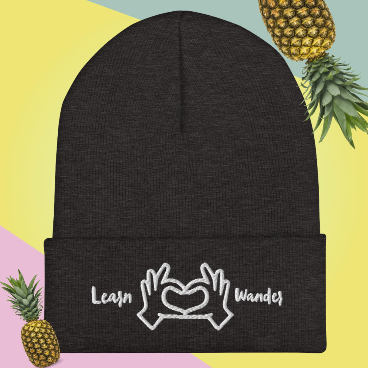 Learn, Love, Wander Beanie: Embrace Life's Journey CloudHeadCrafts