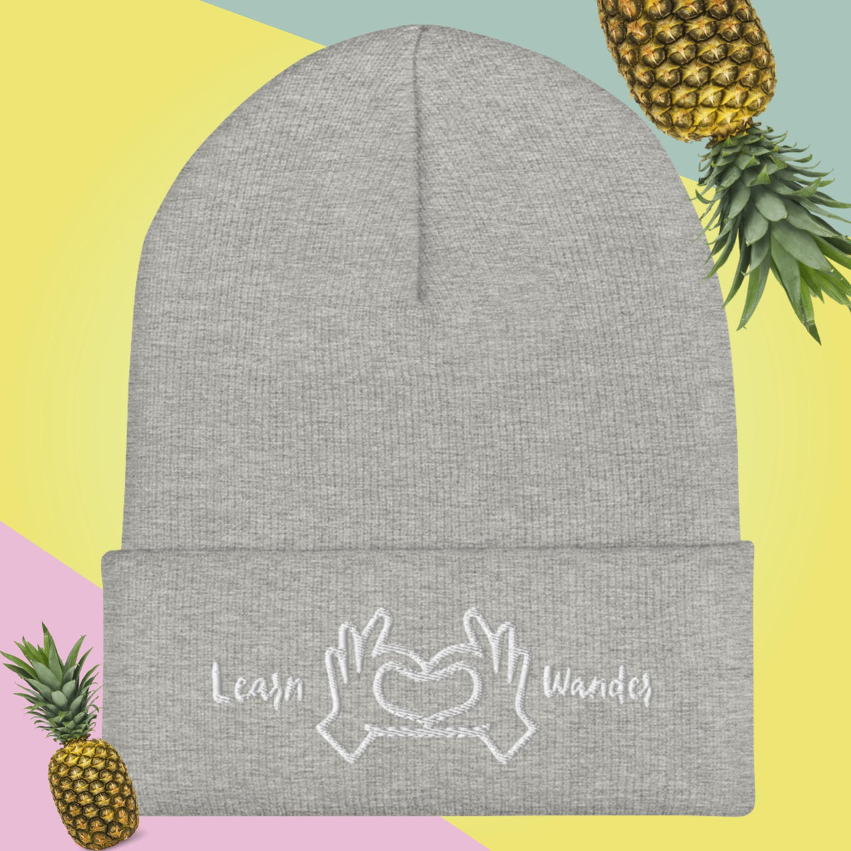 Learn, Love, Wander Beanie: Embrace Life's Journey CloudHeadCrafts