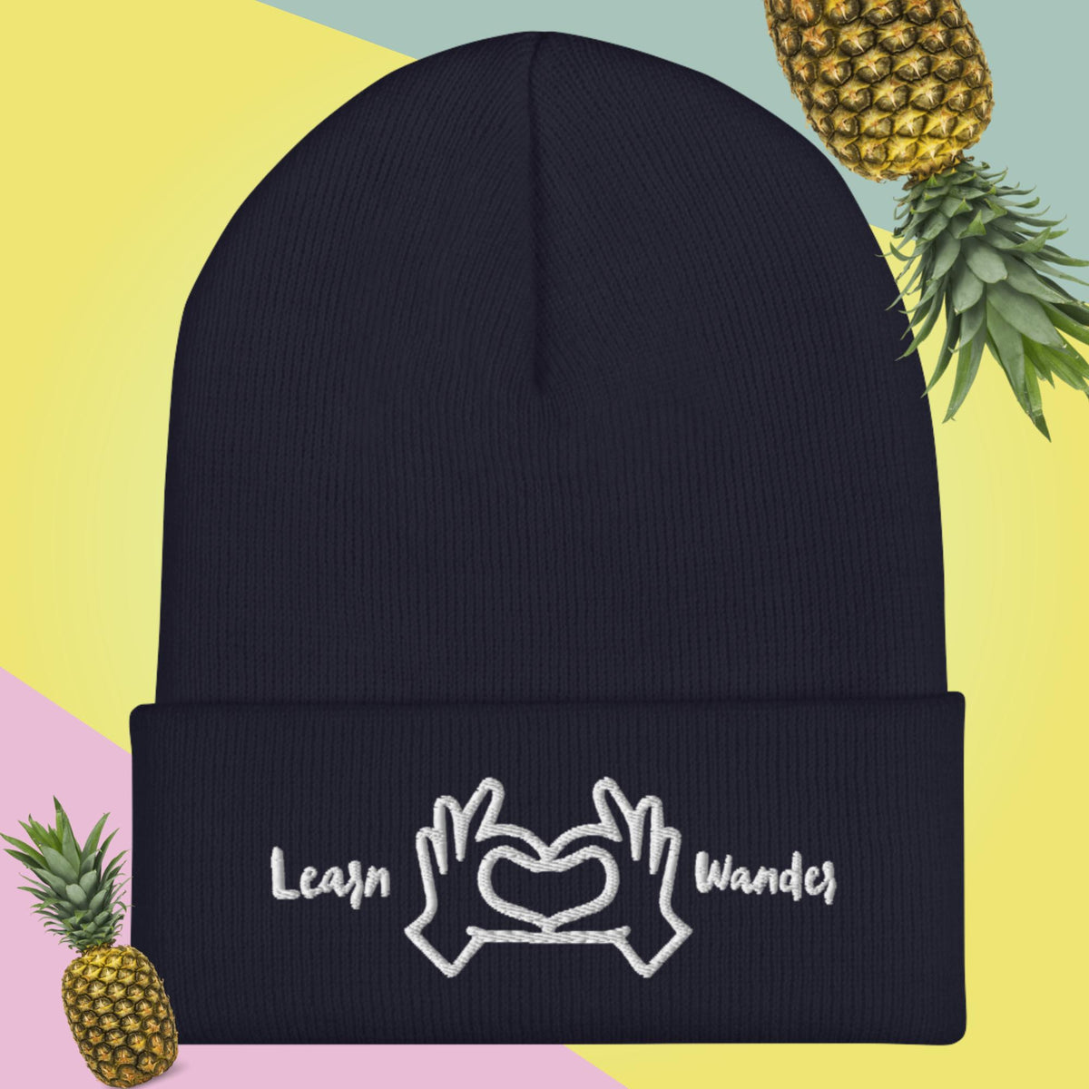 Learn, Love, Wander Beanie: Embrace Life's Journey CloudHeadCrafts