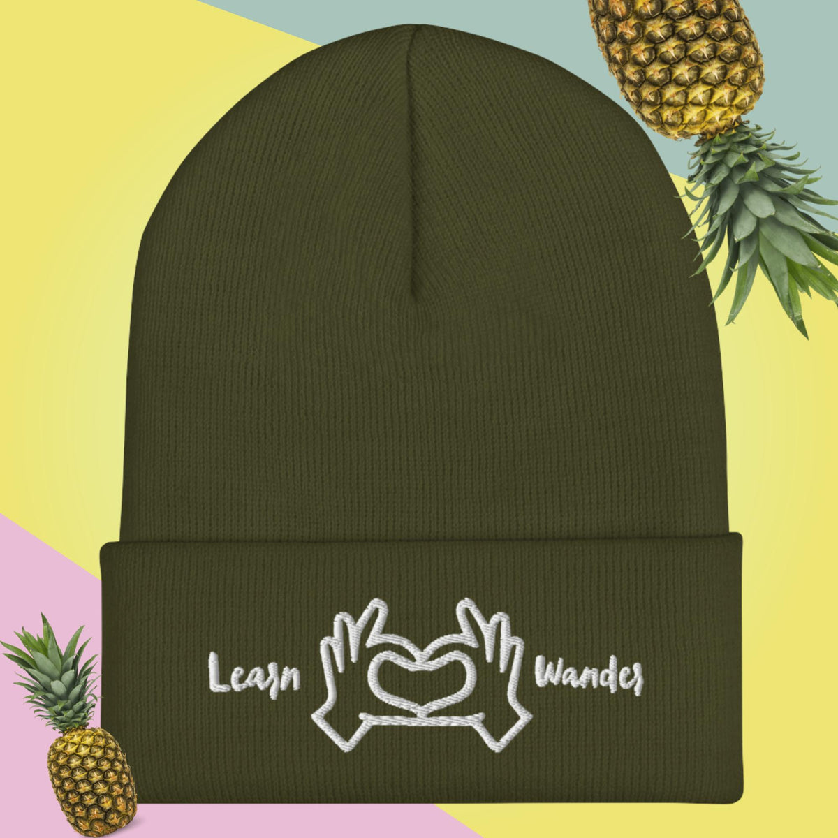Learn, Love, Wander Beanie: Embrace Life's Journey CloudHeadCrafts