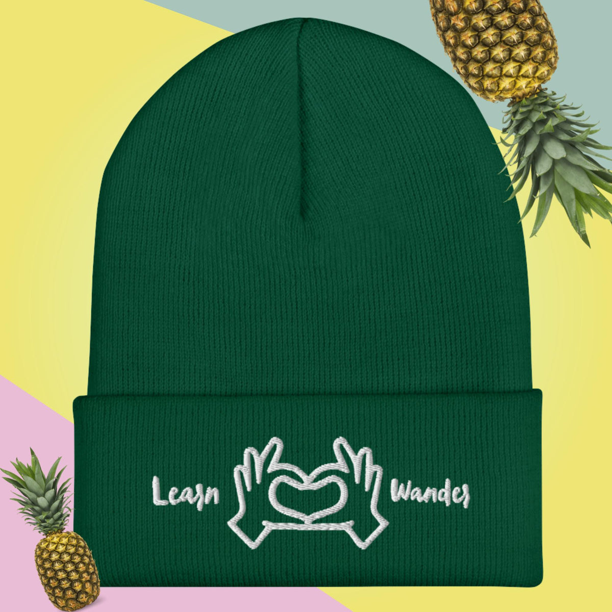 Learn, Love, Wander Beanie: Embrace Life's Journey CloudHeadCrafts