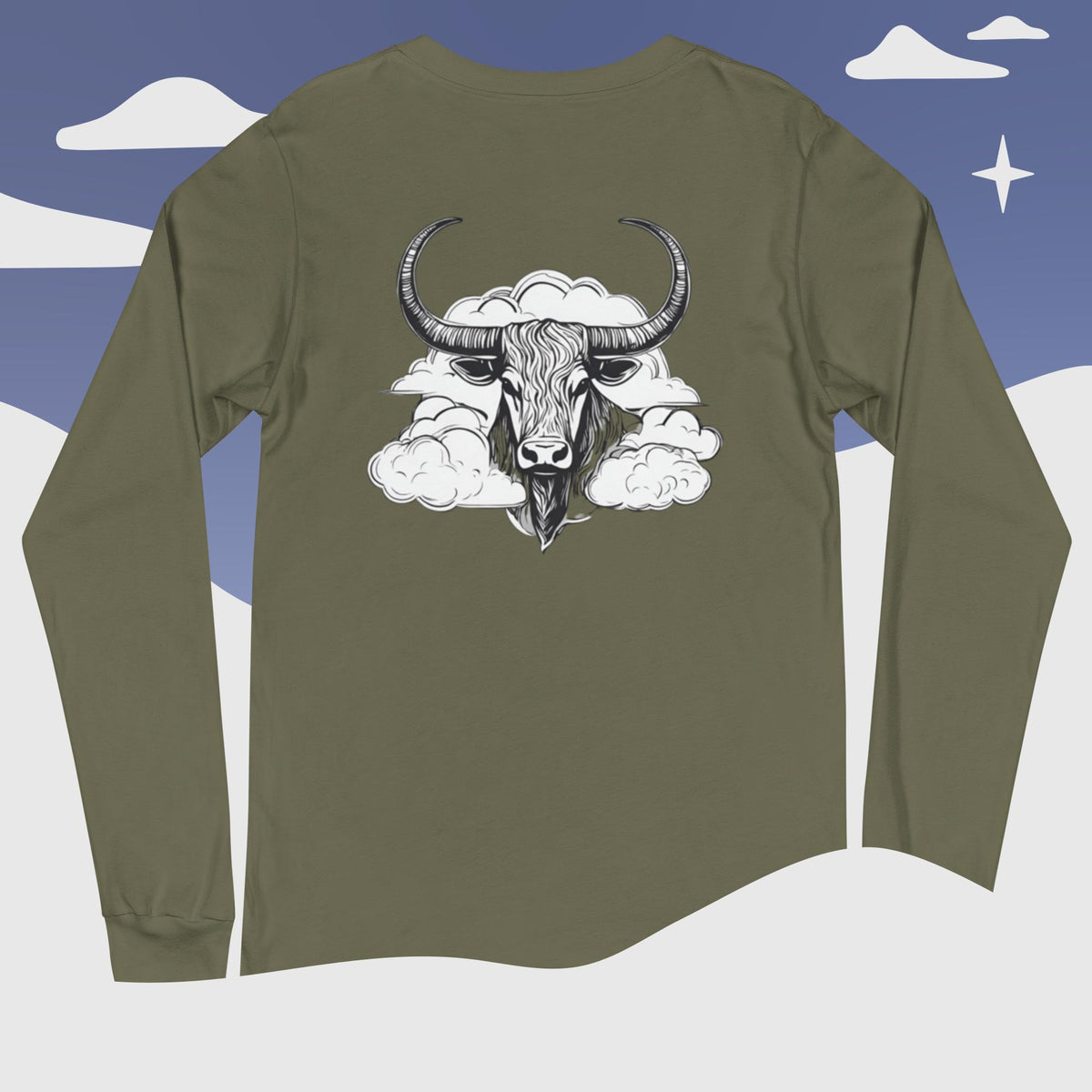 Longhorn in the Clouds Longsleeve